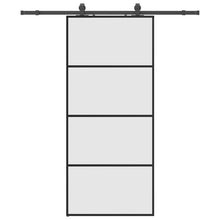 Schuifdeur met beslagset 90x205 cm ESG glas zwart