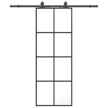 Schuifdeur met beslagset 76x205 cm ESG glas zwart