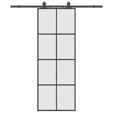 Schuifdeur met beslagset 76x205 cm ESG glas zwart