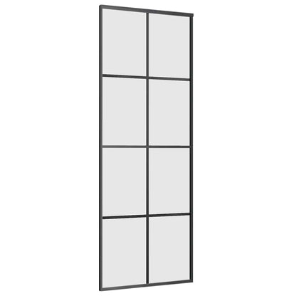 Schuifdeur met beslagset 76x205 cm ESG glas zwart