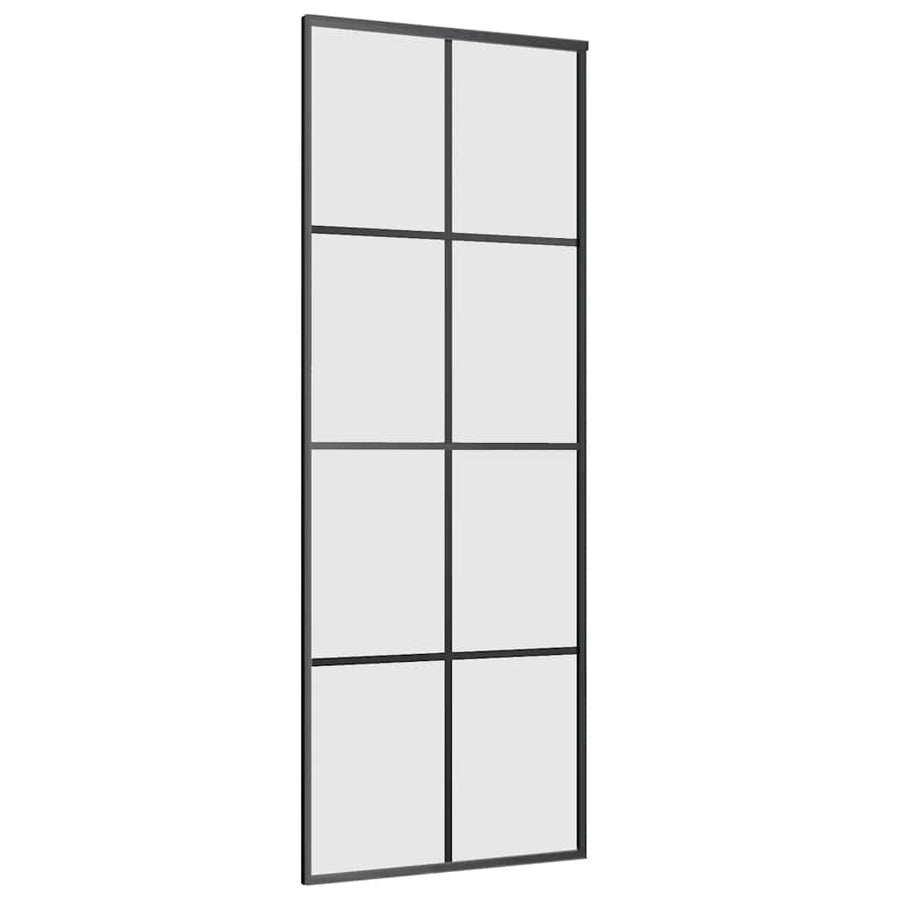 Schuifdeur met beslagset 76x205 cm ESG glas zwart
