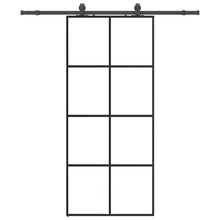 Schuifdeur met beslagset 90x205 cm ESG glas zwart