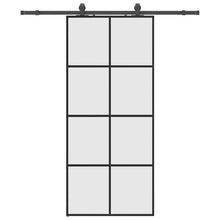 Schuifdeur met beslagset 90x205 cm ESG glas zwart
