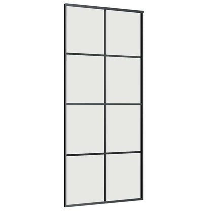 Schuifdeur met beslagset 90x205 cm ESG glas zwart