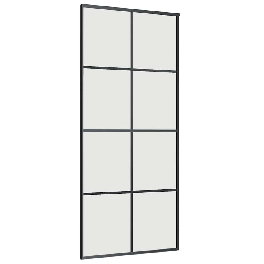 Schuifdeur met beslagset 90x205 cm ESG glas zwart