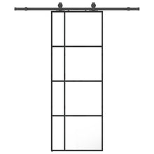 Schuifdeur met beslagset 76x205 cm ESG glas zwart
