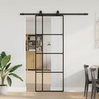 Sliding door with hardware kit 76x205 cm ESG glass black