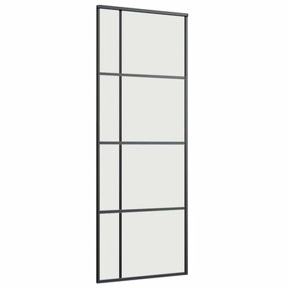Schuifdeur met beslagset 76x205 cm ESG glas zwart