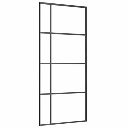 Schuifdeur met beslagset 90x205 cm ESG glas zwart