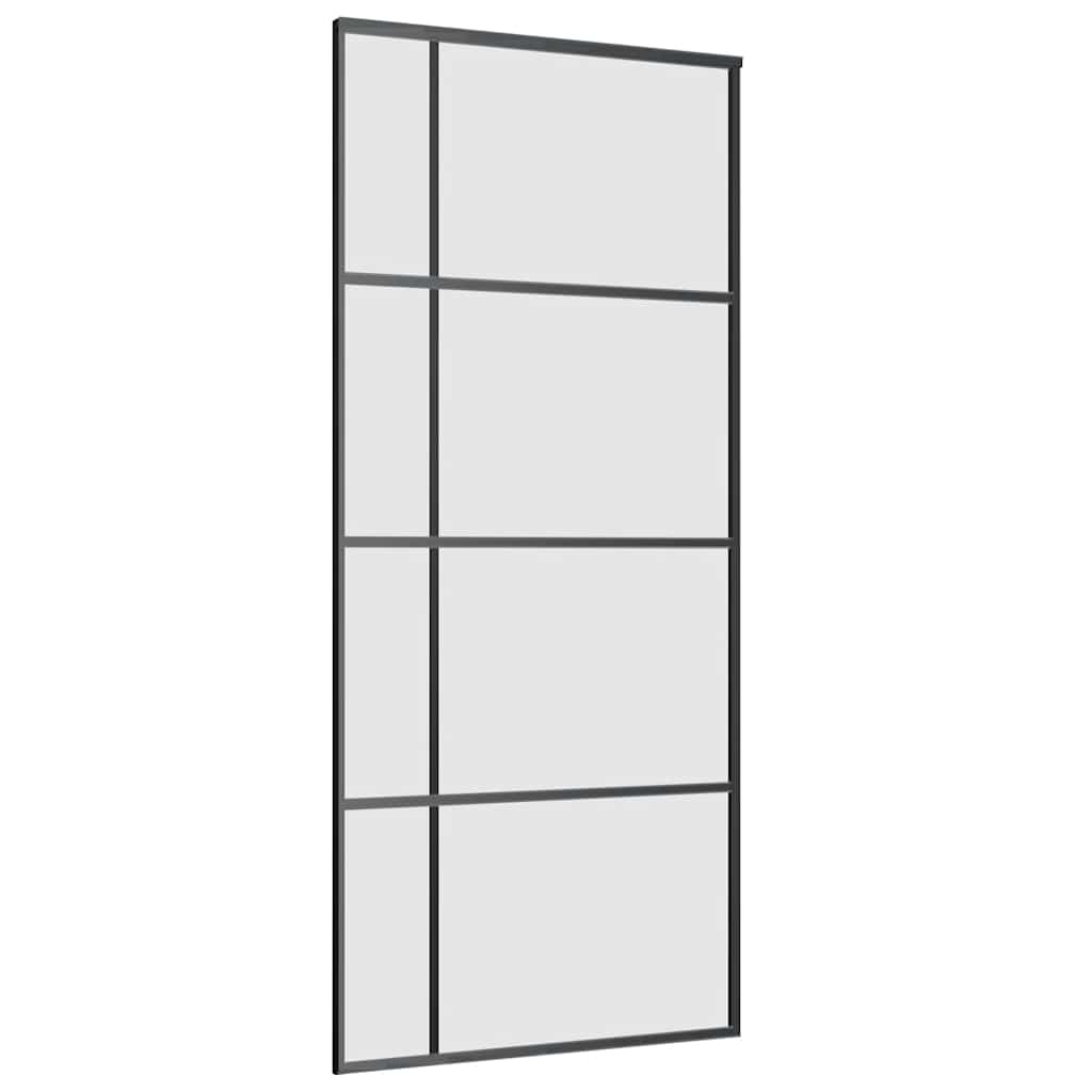 Schuifdeur met beslagset 90x205 cm ESG glas zwart