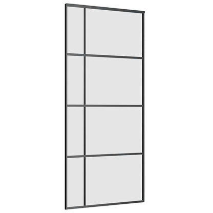 Schuifdeur met beslagset 90x205 cm ESG glas zwart