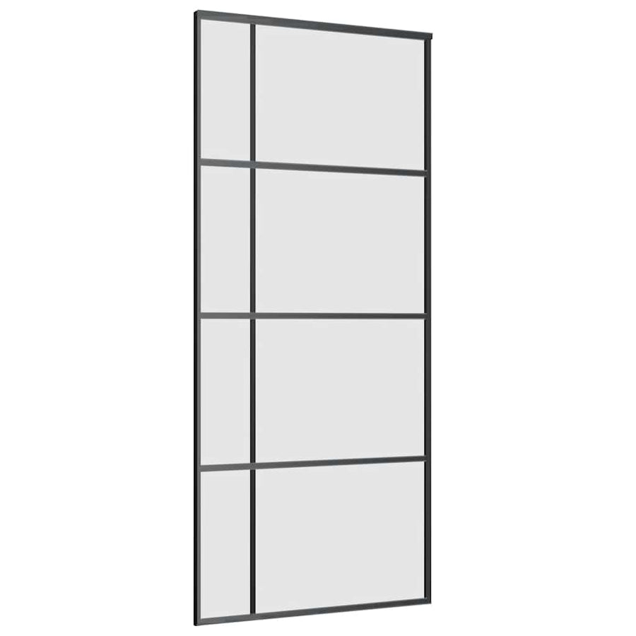 Schuifdeur met beslagset 90x205 cm ESG glas zwart