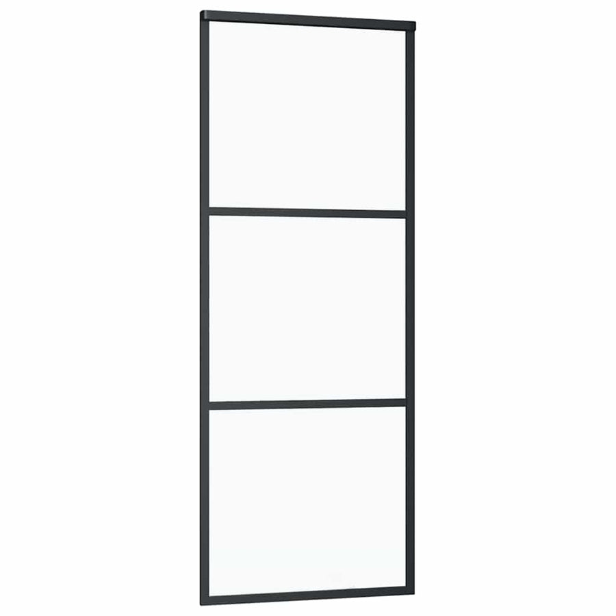 Schuifdeur met beslagset 76x205 cm ESG glas zwart