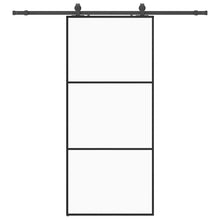 Schuifdeur met beslagset 90x205 cm ESG glas zwart