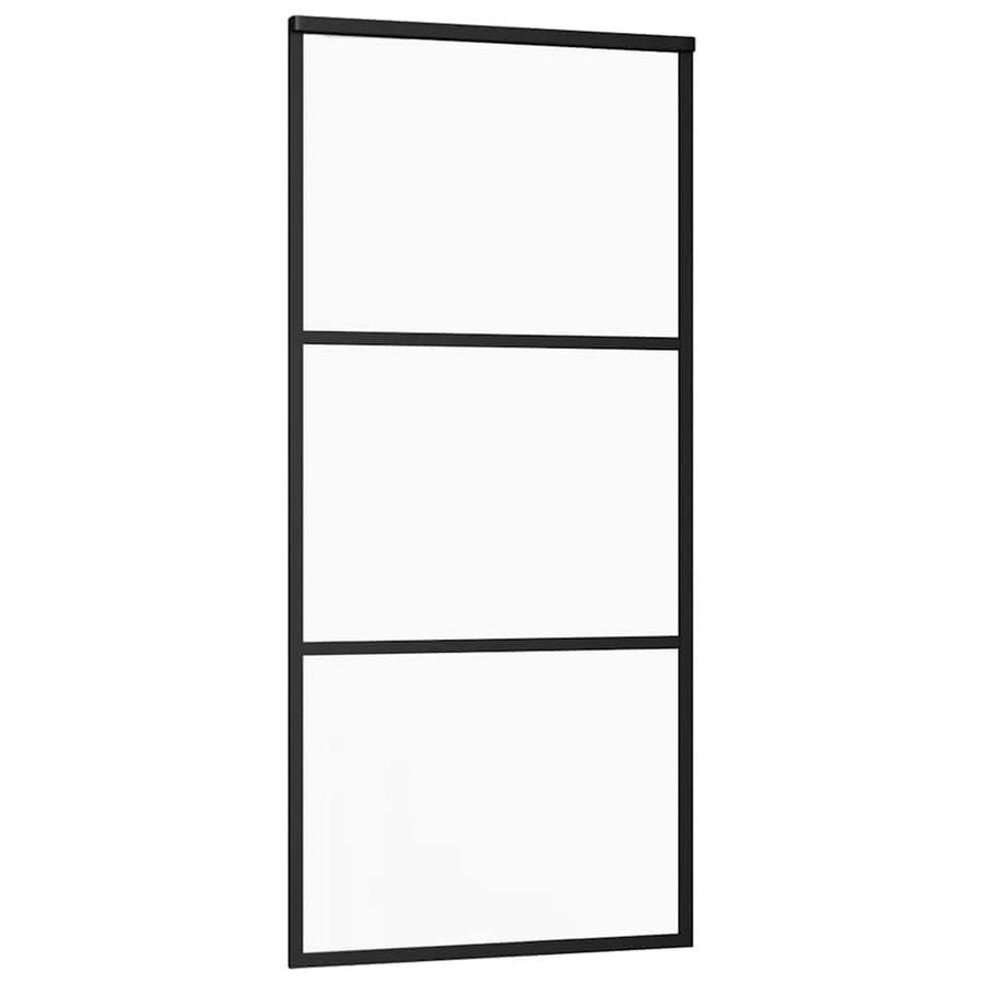 Schuifdeur met beslagset 90x205 cm ESG glas zwart