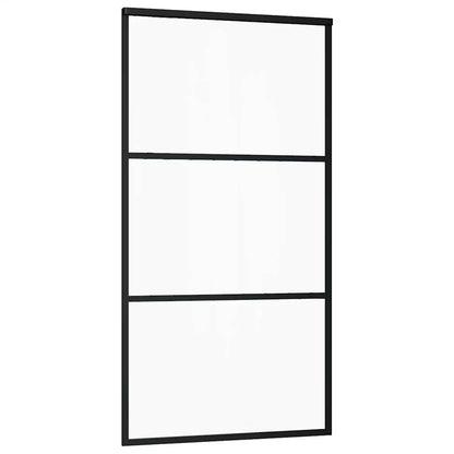 Schuifdeur met beslagset 102x205 cm ESG glas zwart