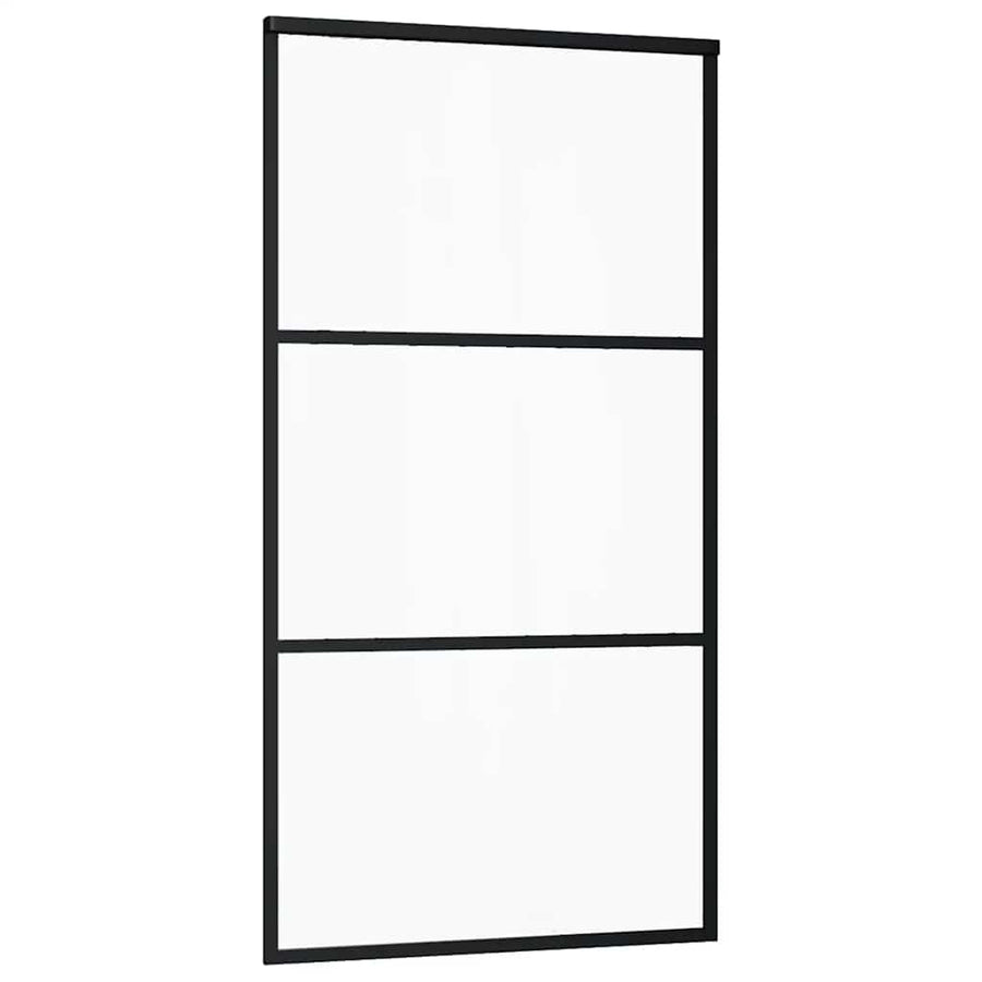 Schuifdeur met beslagset 102x205 cm ESG glas zwart