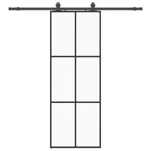 Schuifdeur met beslagset 76x205 cm ESG glas zwart