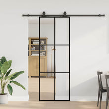 Schuifdeur met beslagset 76x205 cm ESG glas zwart