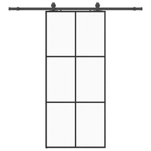 Schuifdeur met beslagset 90x205 cm ESG glas zwart