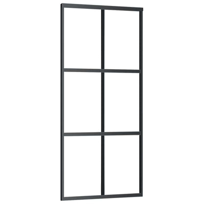 Schuifdeur met beslagset 90x205 cm ESG glas zwart