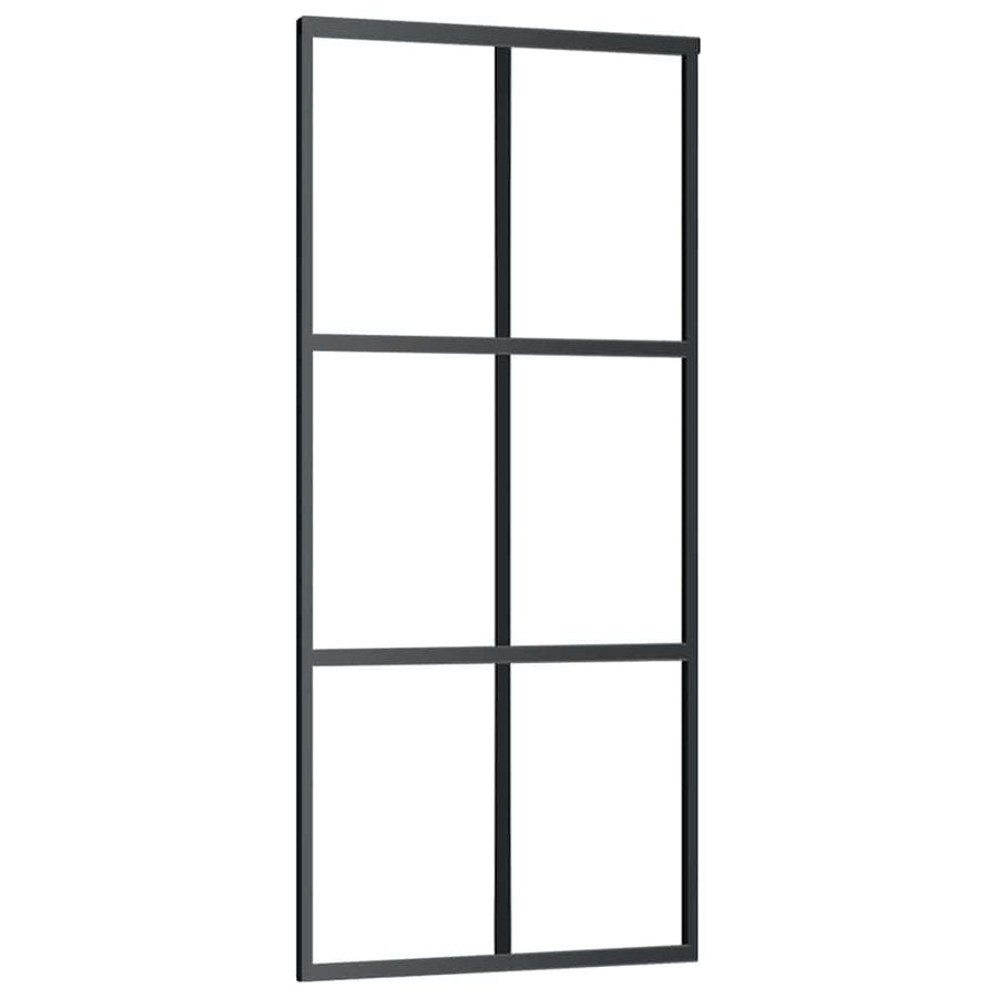 Schuifdeur met beslagset 90x205 cm ESG glas zwart
