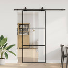 Sliding door with hardware set 90x205 cm ESG glass black