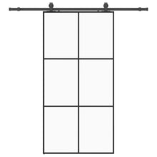 Schuifdeur met beslagset 102x205 cm ESG glas zwart