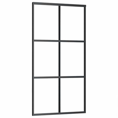 Schuifdeur met beslagset 102x205 cm ESG glas zwart