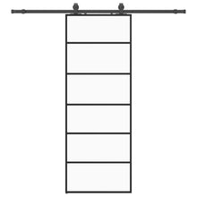 Schuifdeur met beslagset 76x205 cm ESG glas zwart