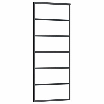 Schuifdeur met beslagset 76x205 cm ESG glas zwart