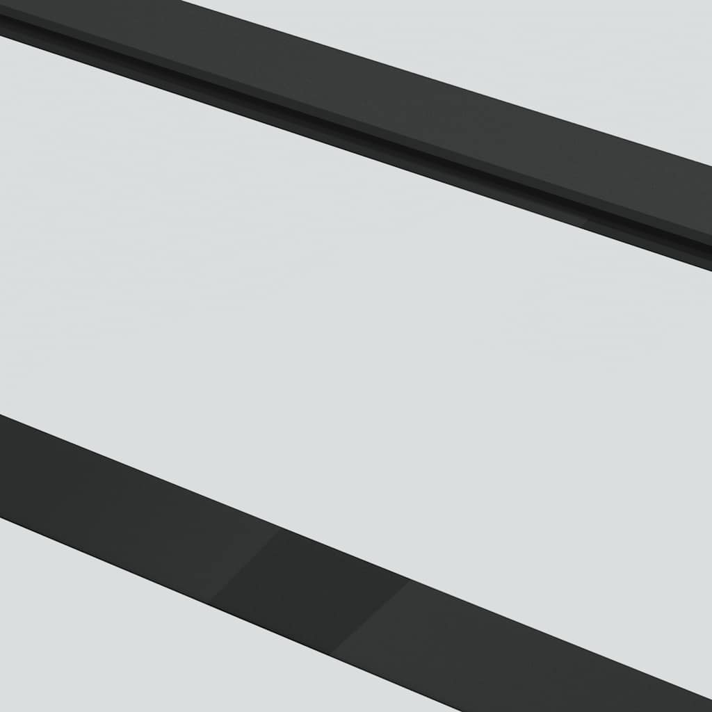 Schuifdeur Met Beslagset 90X205 Cm Esg Glas Zwart 90 x 205 cm (200 cm schuifrail) 5 horizontale stangen