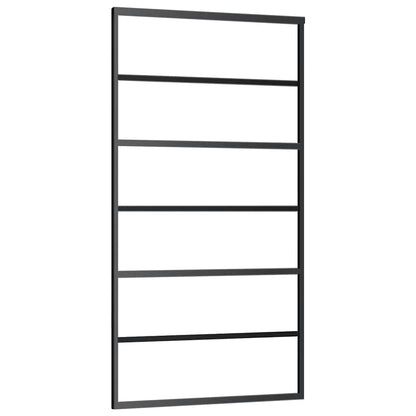 Schuifdeur met beslagset 102x205 cm ESG glas zwart
