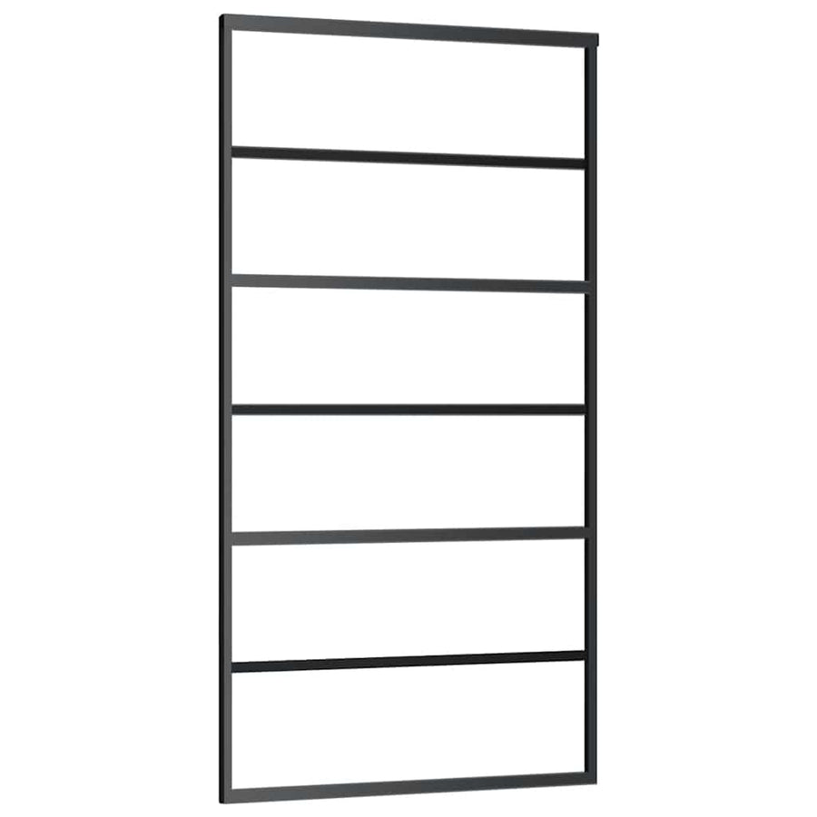 Schuifdeur met beslagset 102x205 cm ESG glas zwart