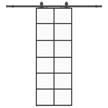 Schuifdeur met beslagset 76x205 cm ESG glas zwart