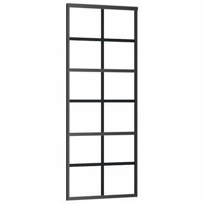 Schuifdeur met beslagset 76x205 cm ESG glas zwart