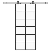 Schuifdeur met beslagset 90x205 cm ESG glas zwart