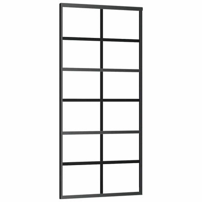 Schuifdeur met beslagset 90x205 cm ESG glas zwart