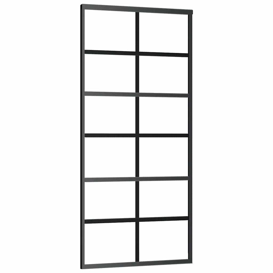 Schuifdeur met beslagset 90x205 cm ESG glas zwart