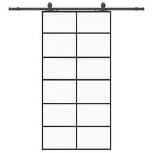 Schuifdeur met beslagset 102x205 cm ESG glas zwart