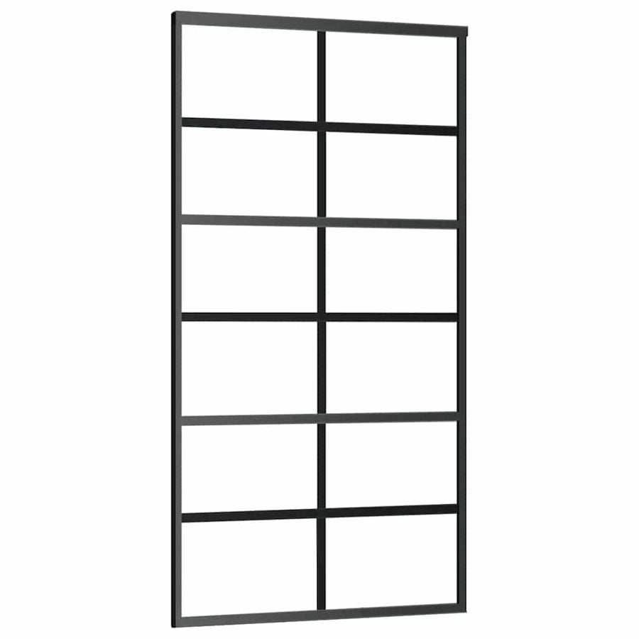 Schuifdeur met beslagset 102x205 cm ESG glas zwart