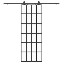 Schuifdeur met beslagset 76x205 cm ESG glas zwart