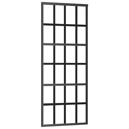 Schuifdeur met beslagset 76x205 cm ESG glas zwart