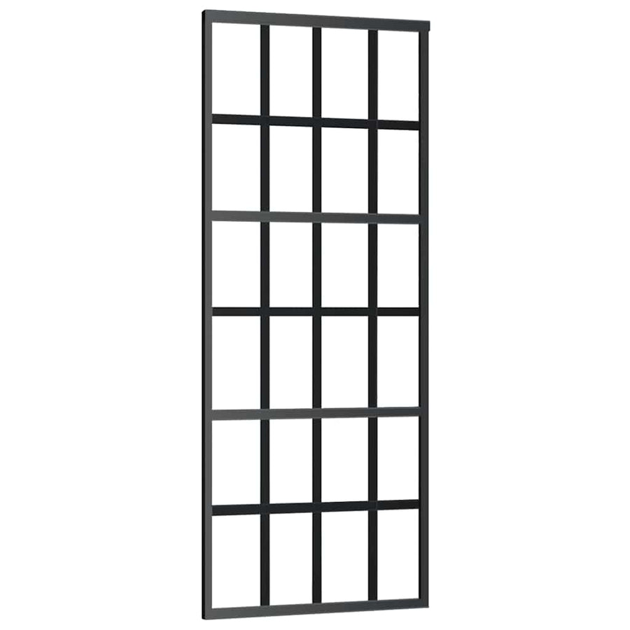 Schuifdeur met beslagset 76x205 cm ESG glas zwart