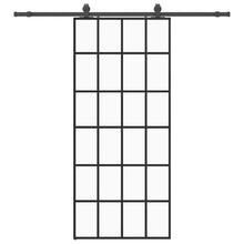 Schuifdeur met beslagset 90x205 cm ESG glas zwart