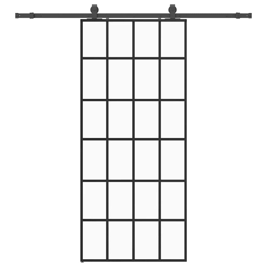 Schuifdeur met beslagset 90x205 cm ESG glas zwart