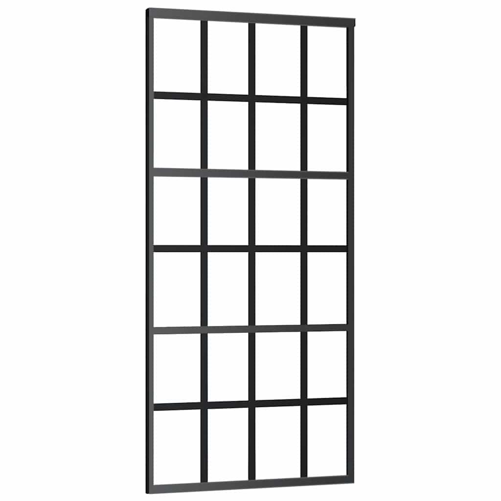 Schuifdeur met beslagset 90x205 cm ESG glas zwart