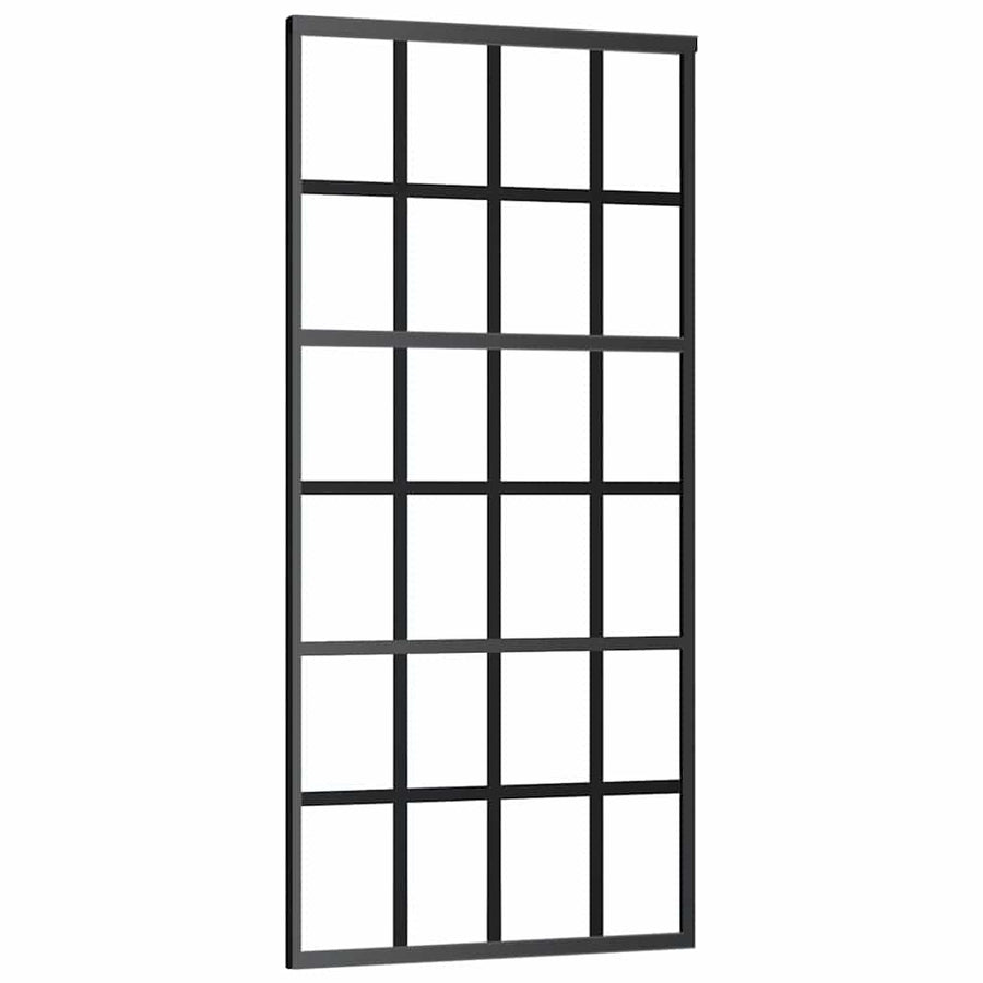 Schuifdeur met beslagset 90x205 cm ESG glas zwart