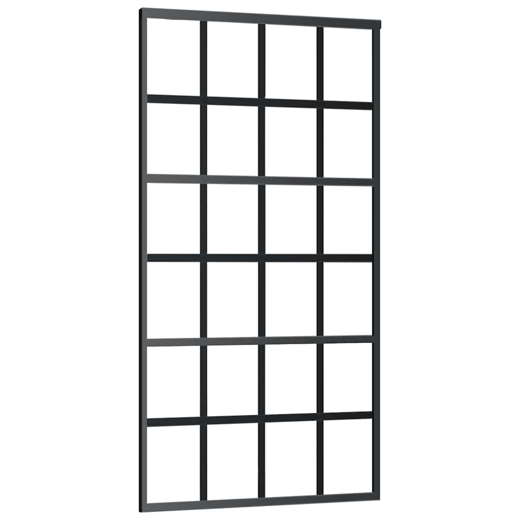 Schuifdeur met beslagset 102x205 cm ESG glas zwart