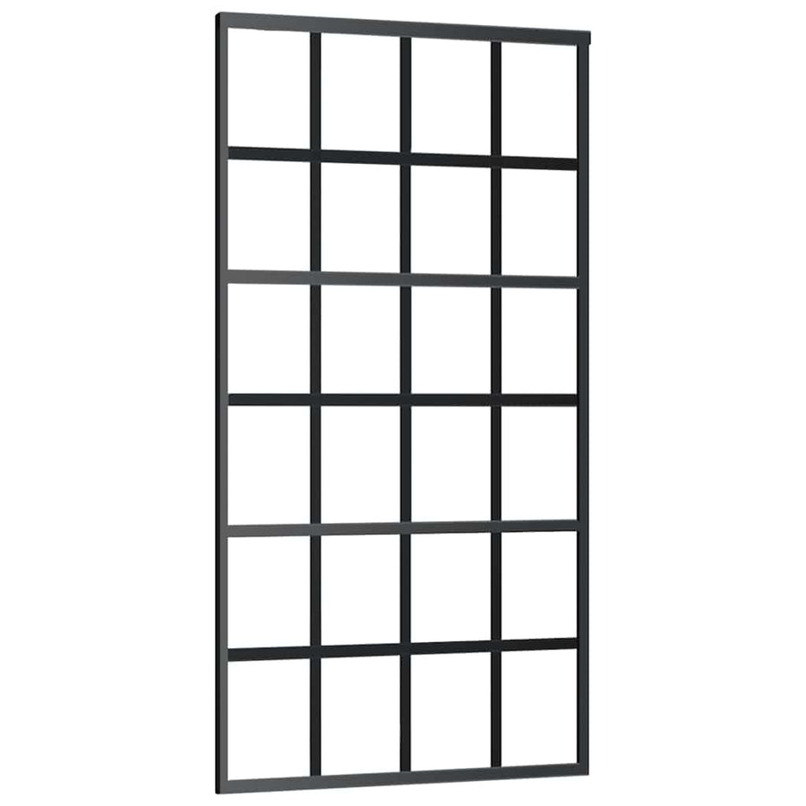 Schuifdeur met beslagset 102x205 cm ESG glas zwart
